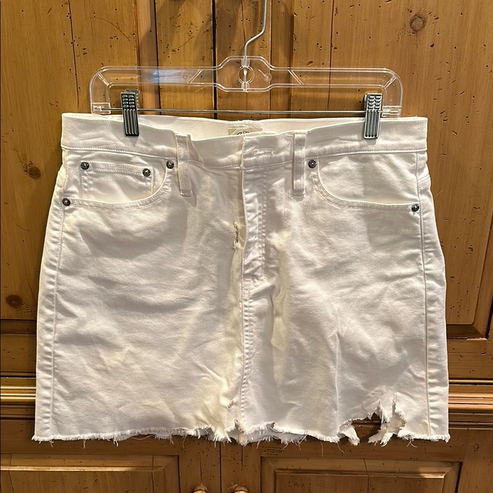 JCrew White Denim Skirt